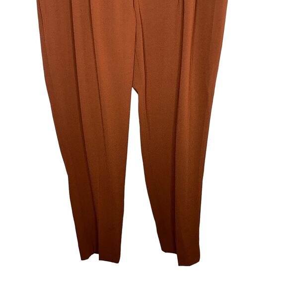 Aritzia Babaton NWT Cohen Mid Rise Slim Ankle Brown Paperbag Career Pants Size 8 - Picture 7 of 12